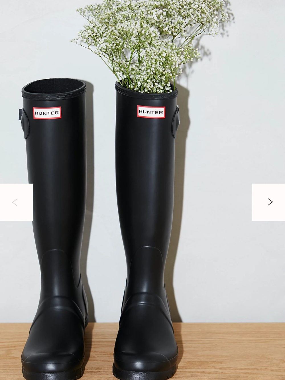 Hunter Original Back Adjustable Black Knee-High Rubber Rain Boots Size 5 NWOB
